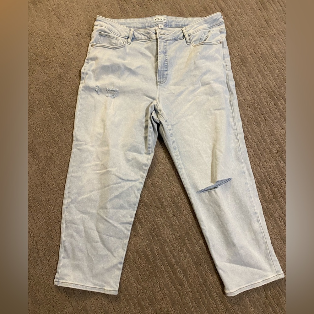 Plus Size Distressed Jeans